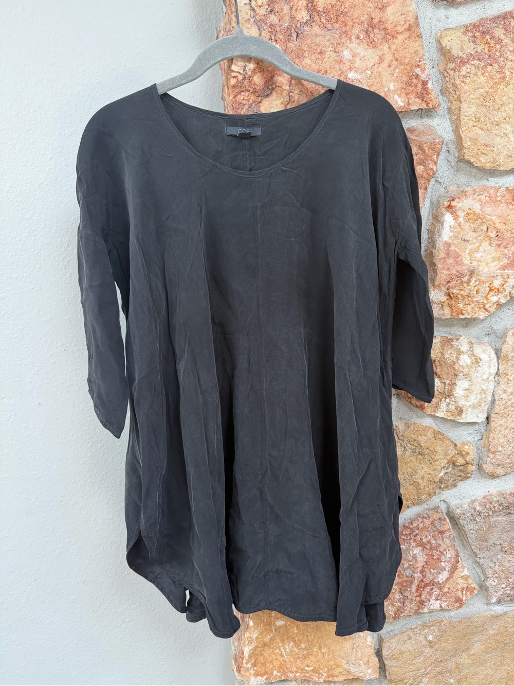 COS Black Cupro Blouse